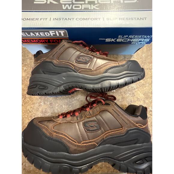 Skechers Work Boots Soft Stride Slip Resistant Constructor II Men's 7 WIDE - Picture 4 of 8